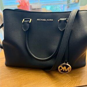 Michael Kors Black Satchel with Gold Accents
